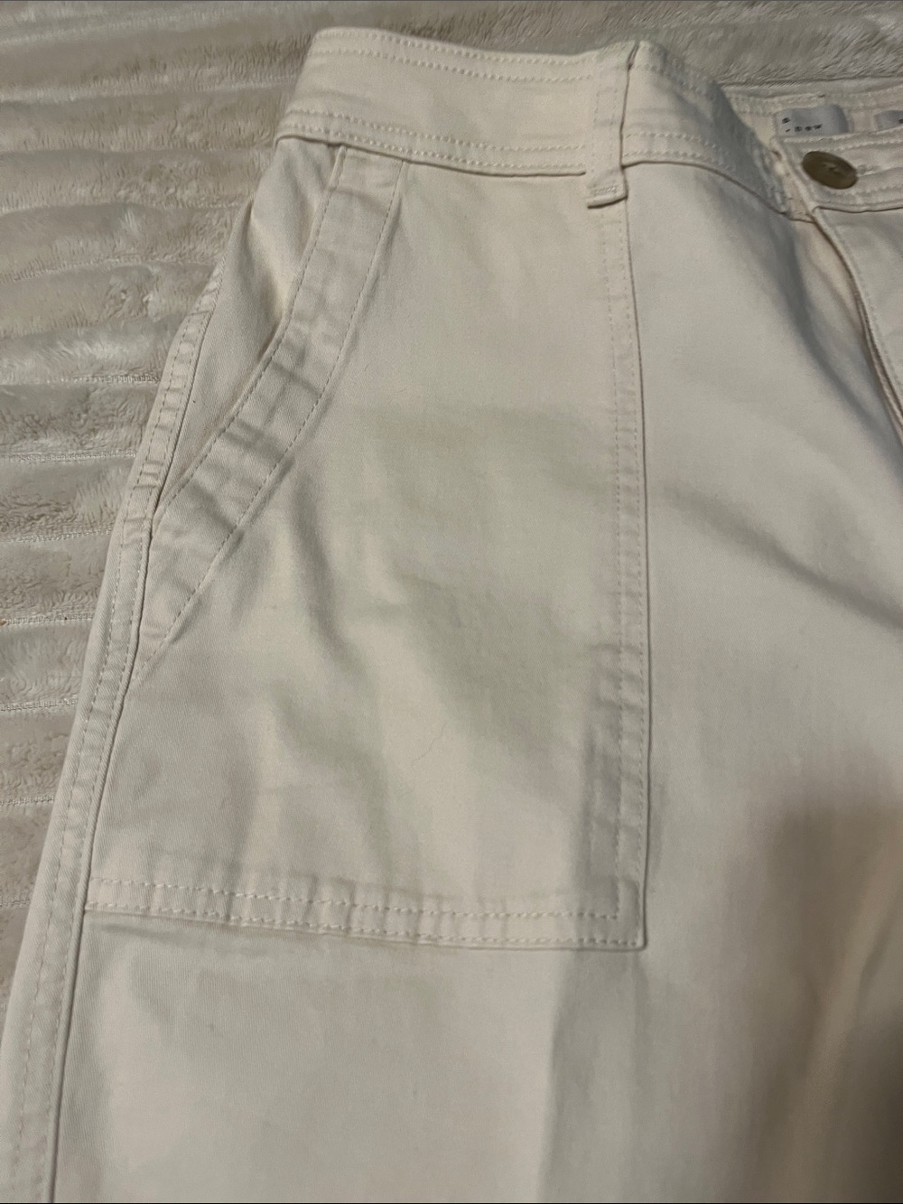A.new day High Rise Tapered Leg Cream Chinos Pants 12 - Picture 5 of 8